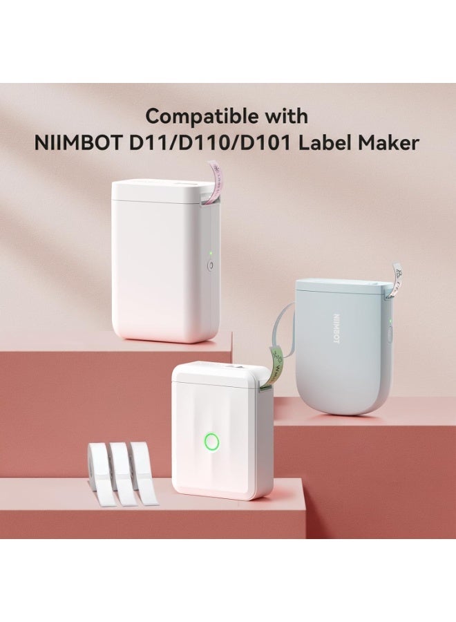 NIIMBOT 3 Rolls D11/D110/D101 NIIMBOT Label Maker Tape 14×40mm White Label Print Paper Compatible, Thermal Sticker Paper Waterproof Labeling Tape Replacement 160 Labels/Roll - Image 4
